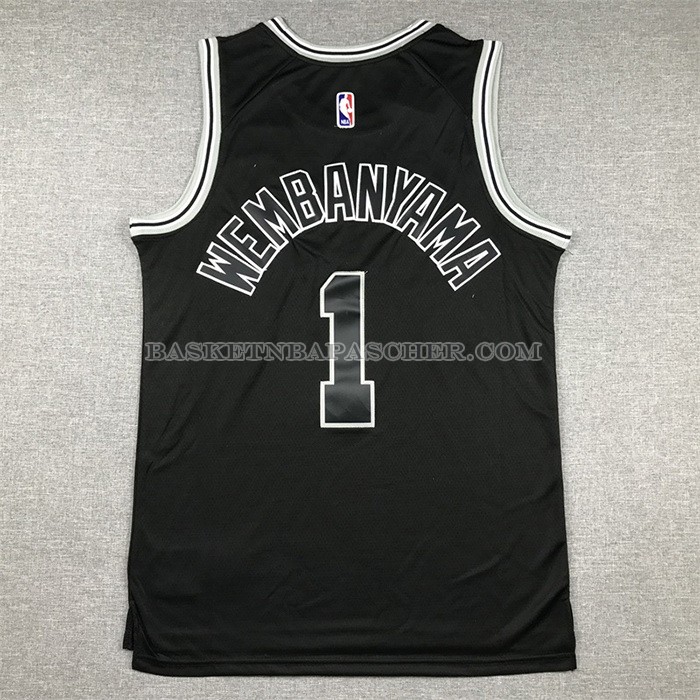 Maillot San Antonio Spurs Victor Wembanyama NO 1 Classic 2022-23 Noir